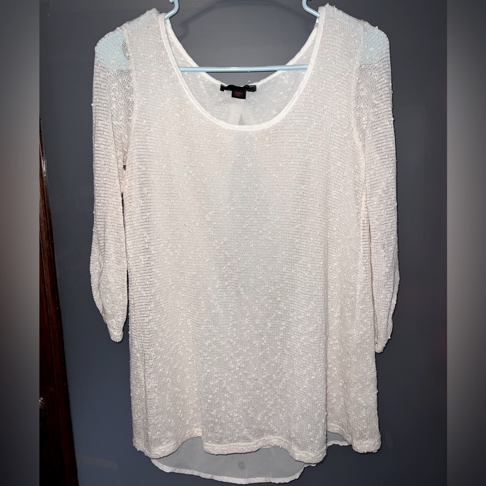 Eggshell White Crochet Lace Top with a sheer open back